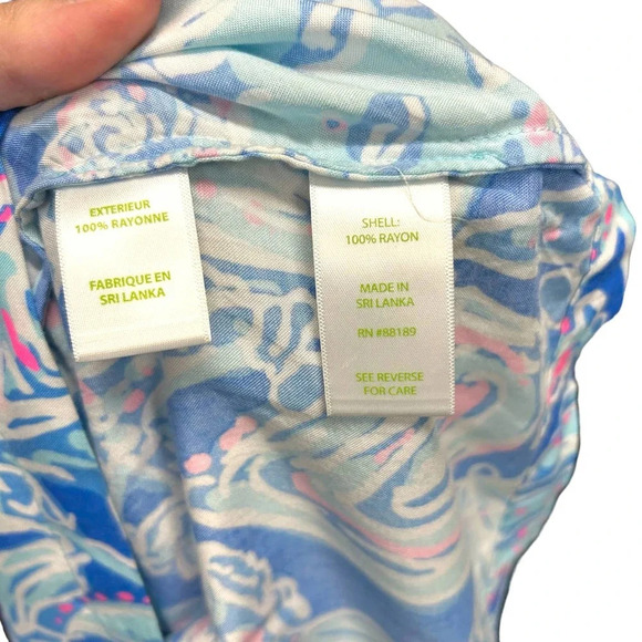 Lilly Pulitzer Sarasota Tunic Top Bay Blue Into the Deep Seashell Print Size‎ XS - Picture 8 of 9